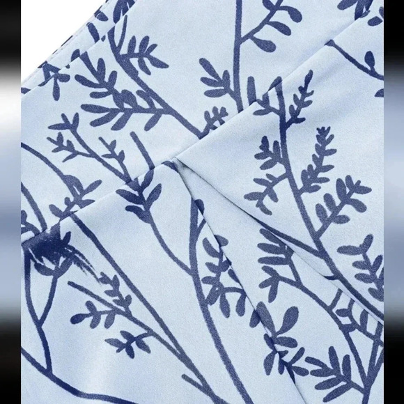 Floral Print Elastic Waist Zipper Loose Casual Wide Leg Pants Beach - Picture 6 of 7